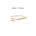 Vista dettagliata del bracciale a catena serpente in acciaio oro 2mm, lungo 17+5cm - 17+5cm / Con 2 Perle di Posizionamento (YB985G) / 2.0mm / Oro