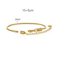 Dettaglio del bracciale a catena serpente in acciaio inossidabile oro 2mm con 15+5cm - 15+5cm / Senza Perle di Posizionamento (YB985G) / 2.0mm / Oro