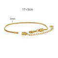 Vista detallada de una pulsera de cadena de serpiente de acero dorado 2mm, 17+5cm - 17+5cm / Sin Cuentas de Posicionamiento (YB985G) / 2.0mm / Dorado