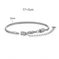 Bracciale a catena serpente in acciaio inossidabile argento, 3mm, 17+5cm regolabile - 17+5cm / Senza Perle di Posizionamento (YB985S) / 3mm / Colore Acciaio