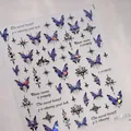Aurora lila Schmetterling Nagelsticker mit holografischen Sternen und Mustern - Aurora Stern Schmetterling Stil (M433) / Scherben-Effekt
