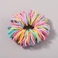 Set of colorful macaron spiral hair ties for kids, elastic telephone cord hair ropes - Spiral Phone Cord Hair Ring / 100D