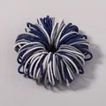 Set of minimalist elastic hair ties in mixed blue, grey, and lavender colors for girls - Simple Cold Tone Woven Hair Tie / 100F