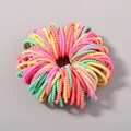 Colorful striped elastic hair bands for girls in a cute assorted set, perfect for daily styling. - Rainbow Traceless Spiral Hair Tie / 100H