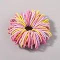 Set of mixed candy-colored thin elastic hair bands for girls in pink, yellow and purple - Macaron Spiral Phone Cord Tie / 100J
