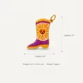 Verkoperde cowboylaars hanger met een zonmotief en paarse accenten, hoogte van 20mm - Paarse Zon Laarzen Hanger