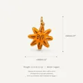 Ciondolo a forma di sole minimalista in smalto arancione in rame, fai da te, 15x13mm. - Ciondolo sole giallo
