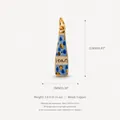 Ciondolo a forma di bottiglia in rame con macchie blu e oro e dettaglio testo bears - Ciondolo Bottiglia Blu