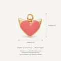 Pink heart-shaped copper charm accessory for DIY jewelry making with gold-tone accents - Pink Heart Pendant
