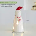 Ceramic Santa Claus Christmas ornament with LED light, 17cm height glowing figurine - Cutout Glowing Santa Claus (YZ-25851) / 8x8x17cm, 310g
