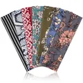 Set of patterned cotton sports headbands in various floral and animal prints - 7-Piece Set-7 / 7-Color Set