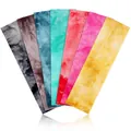Set of multi-color tie-dye sports headbands with sweat-absorbing cotton fabric - 7-Piece Set-6 / 7-Color Tie-dye Combination