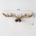 Vintage American style antler wall hook hanger with dimensions 40cm x 14cm x 5cm - M / Tan