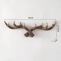 Rustic antler wall hook and coat rack decoration with detailed dimensions for home - L / Dark Brown