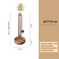 Solid acacia wood kitchen paper towel holder featuring a golden four-leaf clover charm detail - Acacia Wood U-Shape - Clover Pendant