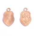 Vintage rose gold alloy shield pendants with cross and sunburst pattern for DIY jewelry - Cross Shield (A4-070) / 23x14mm / KC Gold