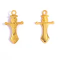 Retro golden sword shaped alloy pendants for DIY necklace and bracelet jewelry charms - Spiral Sword (A4-071) / 25 x 14mm / Imitation Gold