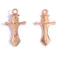 Retro rose gold alloy sword pendants for DIY jewelry making and necklace accessories - Spiral Sword (A4-071) / 25 x 14mm / KC Gold