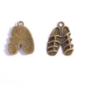 Vintage bronze alloy charms for DIY jewelry making with unique textured armor pattern - Textured Pendant (A4-072) / 20*15mm / Antique Bronze