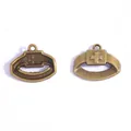 Vintage bronze alloy helmet shield charm for DIY jewelry making - Oval Cross (A4-074) / 20*16mm / Antique Bronze
