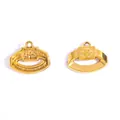 Vintage gold-plated alloy helmet pendant charm for DIY jewelry making and necklaces - Oval Cross (A4-074) / 20*16mm / Antique Gold