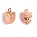 Vintage rose gold shield pendant with cross and textured back for DIY jewelry making - Embossed Shield (A7-314) / 21*14mm / KC Gold