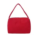 Elegante borsa cosmetica rossa in velluto a coste dal design minimalista e alla moda - Rosso