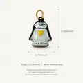 Pendentif pingouin mignon en acier inoxydable avec cœur jaune, taille 17,5mm x 12,9mm - Manchot / Bleu clair