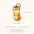 Pendentif renard orange mignon avec cœur jaune pour bijoux DIY en acier inoxydable de qualité - Motif Renard / Orange