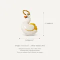 Pendentif cygne en émail blanc et acier inoxydable pour la fabrication de bijoux DIY - Style Oie Blanche / Crème