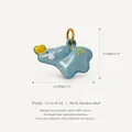 Mignon pendentif animal bleu en acier inoxydable avec détails de taille - Forme d'éléphant / Bleu clair
