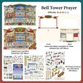 DIY Miniature Church Scene Sticker Kit with PET Stickers and Scene Card - Bell Tower Prayer (Today's Business Vol. 53)
