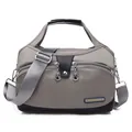 Sac à bandoulière en tissu Oxford gris imperméable avec sangle et poignée de transport - Champagne
