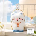 Mignon pendentif chat en peluche blanc pour sacs à main, porte-clés et accessoires DIY. - Chat