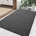 Durable charcoal grey entrance doormat with heavy-duty dirt scraper texture for indoor use - 50*80cm / Dark Gray