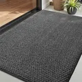 Durable and heavy-duty non-slip gray entrance door mat for commercial or home use. - 45*75cm / Dark Gray
