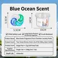 100pcs multi-chamber laundry pods with ocean scent in a safety-lock bucket. - Upgraded 4-Cavity (Ocean Scent) / 12g/Pod (100 Pods/Tub)