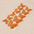 Set of pink gold foil butterfly cake toppers with wires and glue dots for DIY baking decor. - Gold Stamping Style / 11 Pcs/Set / Orange
