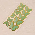 Mint green gold foil butterfly cake toppers with included DIY wires and glue dots - Gold Stamping Style / 11 Pcs/Set / Green