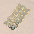 Decorative blue butterfly stickers with gold foil edges for cake and dessert DIY - Gold Stamping Style / 11 Pcs/Set / Blue