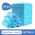 Lot de 20 tapis de dressage jetables bleus extra larges pour chiens 60x90 cm - Économique-Taille XL-20Pcs / 60x90cm