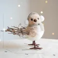 Soft plush decorative bird with winter earmuffs and scarf for festive home decor - Silver Earmuffs Scarf Style (F Style)