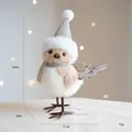 Small plush Christmas bird decoration with silver glitter hat, dimensions 14x11x6cm - Silver Christmas Hat Scarf Style (E Style)