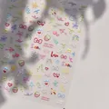 Pegatinas de uñas con relieve en colores macarrón con dibujos animados - Diseño de Línea-Relieve