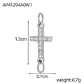 Colgante conector de cruz en acero inoxidable con circonitas para bisutería DIY, 0,7g - Estilo de Cruz con Incrustaciones de Diamantes de Imitación (AP41294A0W1)