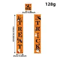 Orange 3-piece Halloween Trick or Treat door banner set with 25x150cm size dimensions - Halloween Banner (AA2-34) / Orange