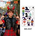 Kids Halloween waterproof luminous tattoo stickers with cartoon ghosts and pumpkins WS-K47 - Halloween Cartoon Style (WS-K47) / 120*76mm