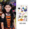 Halloween waterproof cartoon tattoo stickers for kids, luminous ghost and pumpkin designs - Halloween Cartoon Style (WS-K46) / 120*76mm