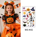 Glow-in-the-dark Halloween temporary tattoos for kids with pumpkin and skeleton motifs WS-K42 - Halloween Cartoon Style (WS-K42) / 120*76mm