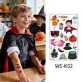 Halloween luminous cartoon tattoo stickers for kids, waterproof vampire and pumpkin design - Halloween Cartoon Style (WS-K52) / 120*76mm